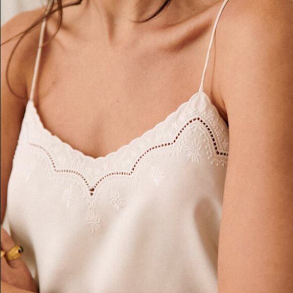 NWT Sezane womens Palma cami top in Ecru silk size 36 - Picture 2 of 6